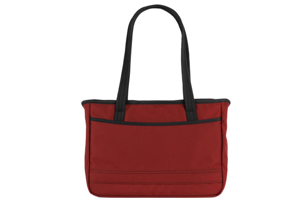 Back of the Nomad Tote in Mars Red Ballistic.